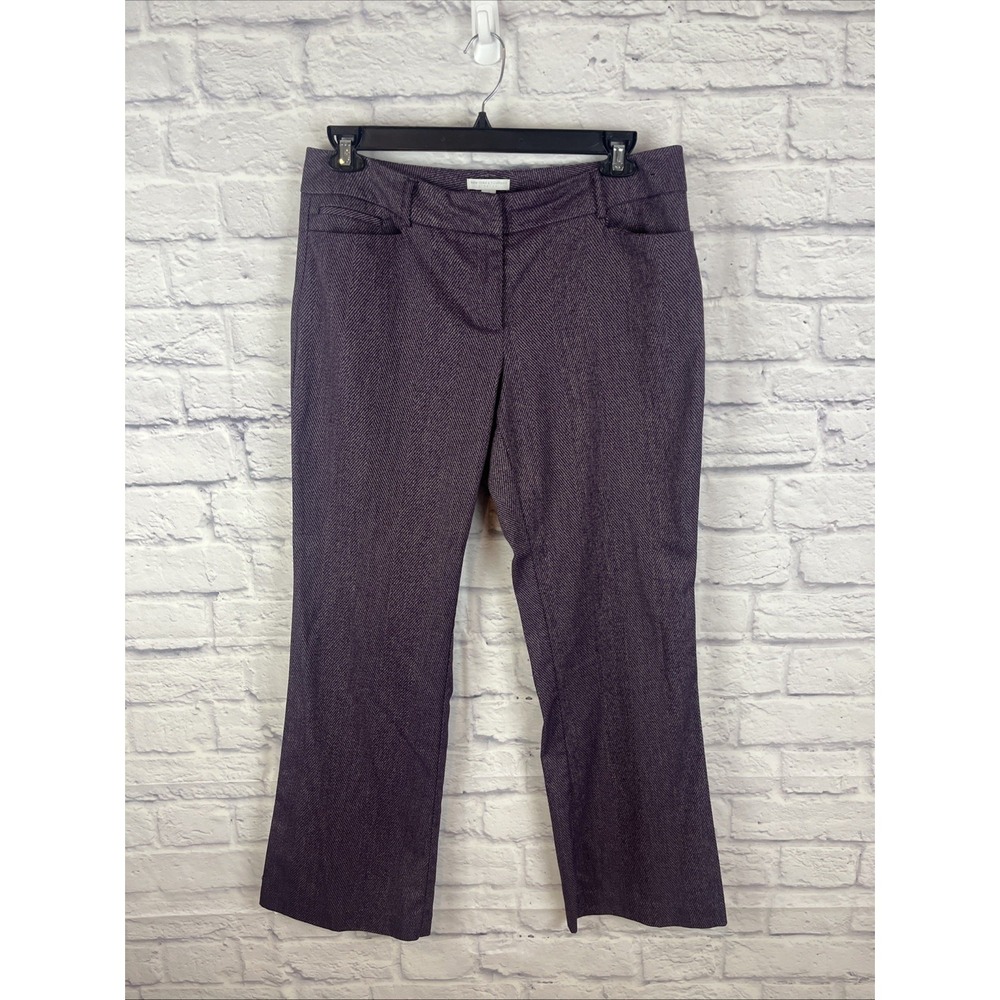 New York & Co. Women's Work Casual Preppy Purple Career Trousers Size 12